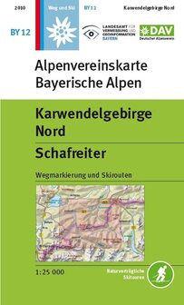 OeAV - Alpenvereinskarte BY12 Karwendelgebrige Nord - Schafreiter (weg + ski)