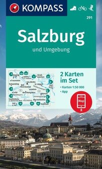 Kompass - WK 291 Rund um Salzburg - set 2 kaarten