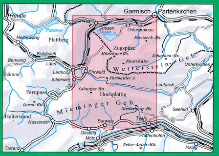 OeAV - Alpenvereinskarte 4/2 Wetterstein- und Mieminger Gebirge Mitte (Weg)