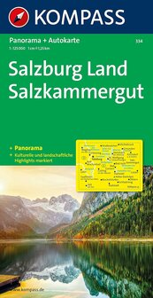 Kompass - Panorama- en autokaart Salzburgland / Salzkammergut