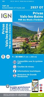 IGN - 2937OT Privas - Vals-les-Bains