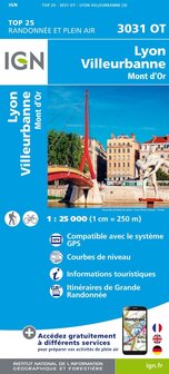 IGN - 3031OT Lyon - Villeurbanne - Mont d&#039;Or