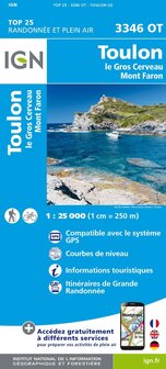 IGN - 3346OT Toulon - Le Gros Cerveau - Mont Faron