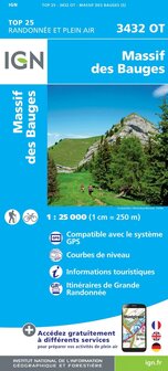 IGN - 3432OT Massif de Bauges