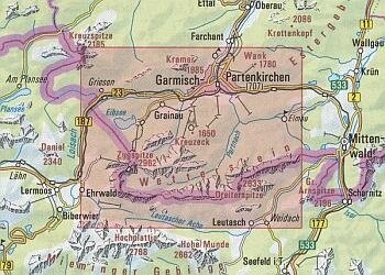 OeAV - Alpenvereinskarte BY08 Wettersteingeb. Zugspitze (Weg + Ski)