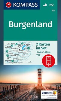 Kompass - WK 227 Burgenland - set 2 kaarten