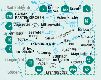 Kompass - WK 290 Rund um Innsbruck (set 2 kaarten)