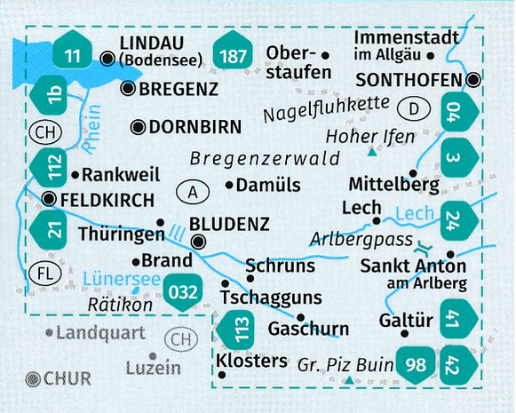 Kompass - WK 292 Vorarlberg (set 2 kaarten)