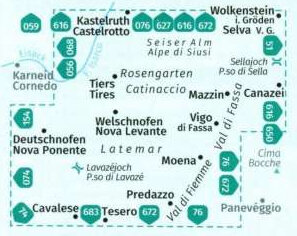 Kompass - WK 651 Schlern, Rosengarten - Latemar
