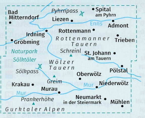 Kompass - WK 223 Sölktaler - Rottenmanner Tauern - Seckauer Alpen