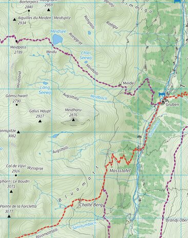 Knfe Edge - Trekking map Walker's Haute Route