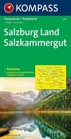 Kompass - Panorama- en autokaart Salzburgland / Salzkammergut