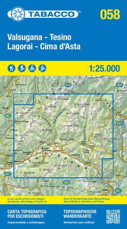 Tabacco - 058 Valsugana - Tesino - Lagorai - Cima d'Asta