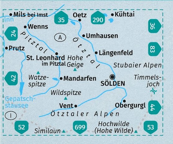 Kompass - WK 43 Ötztaler Alpen - Ötztal - Pitztal