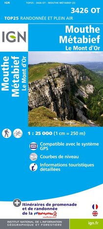 IGN - 3426OT Mouthe - Métabief - Le Mont d'Or