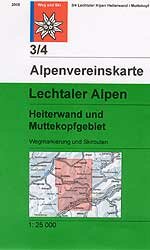 OeAV - Alpenvereinskarte 3/4 Lechtaler Alpen - Heiterwand und Muttekopfgebiet (Weg + Ski)