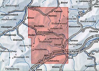 OeAV - Alpenvereinskarte 3/4 Lechtaler Alpen - Heiterwand und Muttekopfgebiet (Weg + Ski)