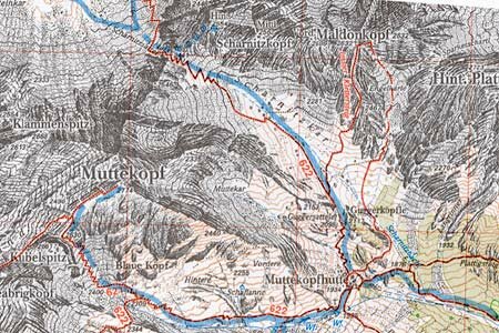 OeAV - Alpenvereinskarte 3/4 Lechtaler Alpen - Heiterwand und Muttekopfgebiet (Weg + Ski)