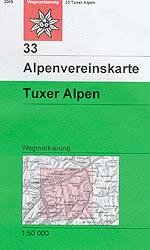 OeAV - Alpenvereinskarte 33 Tuxer Alpen (Weg)